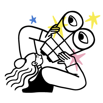 キラキラと輝く星のイラスト