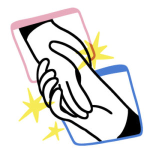 2つのものがガッチリと組み合わさっているイラスト