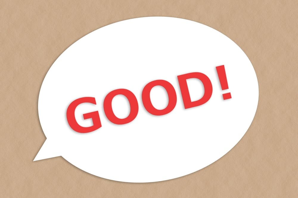 「GOOD」と描かれた吹き出し