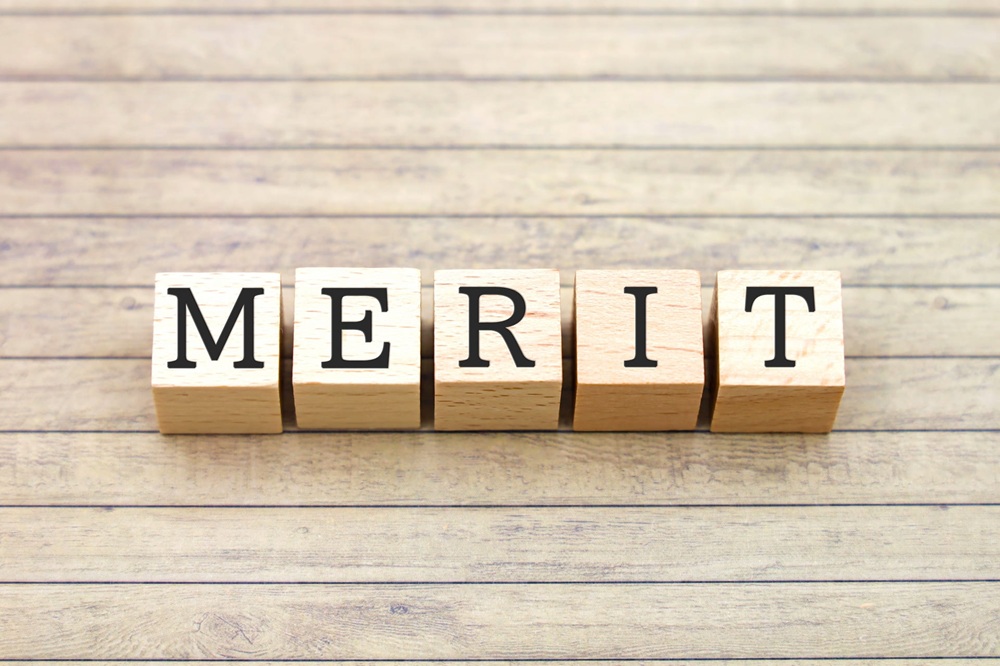 「MERIT」の文字ブロック