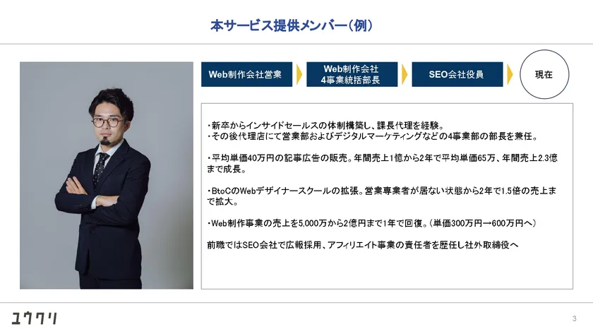 腕を組み自信を見せる、実績豊富なWeb制作の営業プロフェッショナル