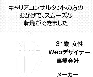 キャリアアドバイザーの方のおかげで、スムーズな転職ができました