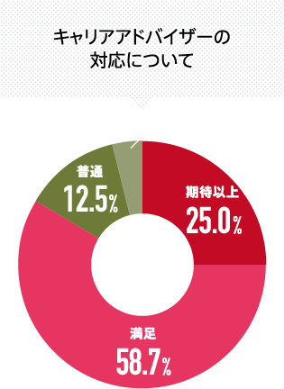 キャリアアドバイザーの対応について